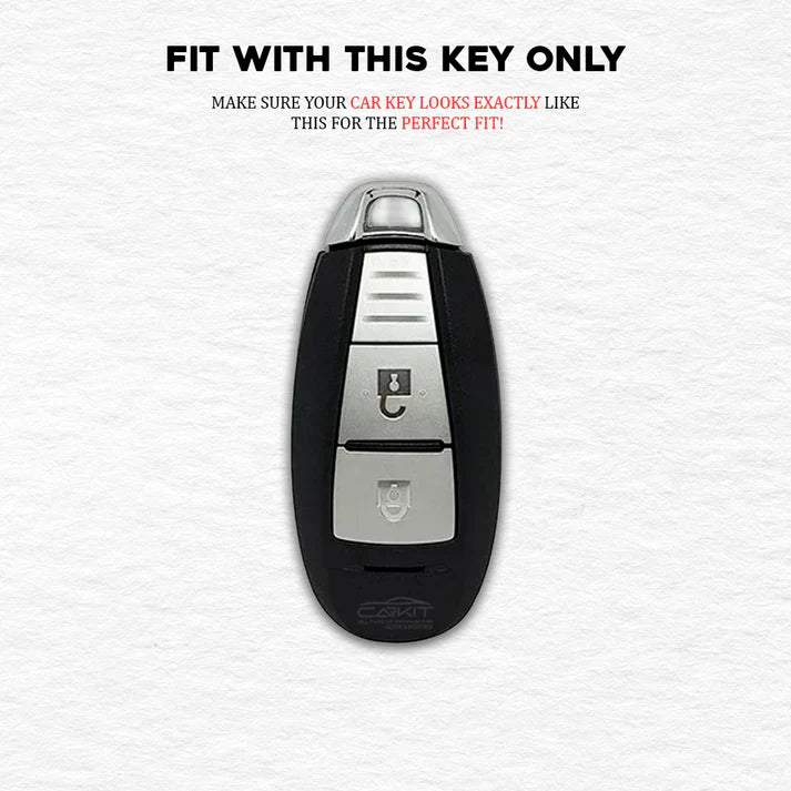 Metal Silicone Key Cover For Maruti Suzuki: Baleno, Ciaz, Ignis, S-Cross, Grand Vitara, Brezza 3 Button Smart Key