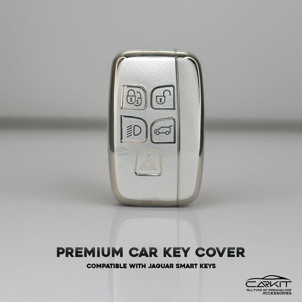 TPU Silver Car Key Cover for Land Rover | Jaguar | Range Rover Smart Key (Copy)