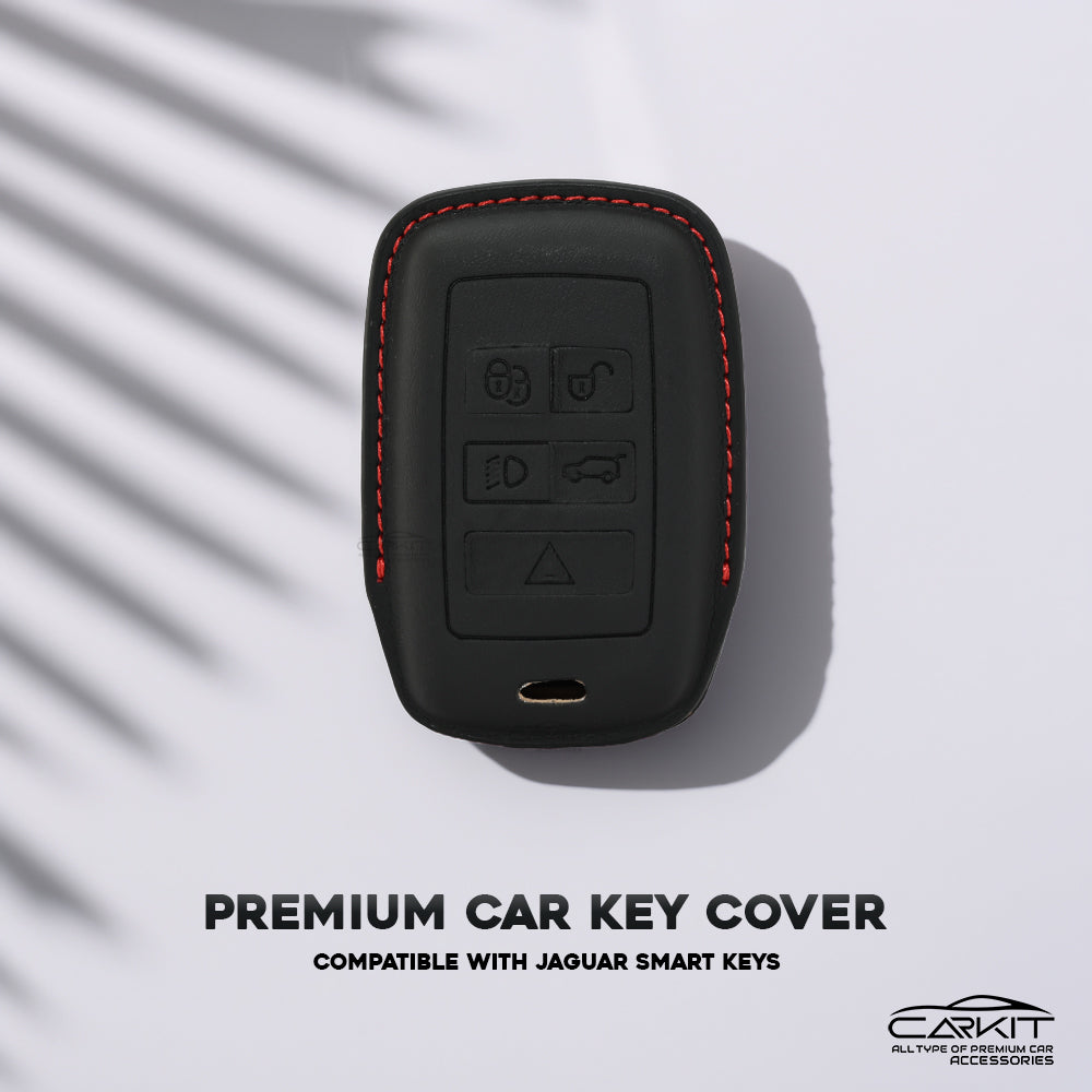 PU 3D Black Leather Car Key Cover for Land Rover | Jaguar | Range Rover Smart Key (Copy)