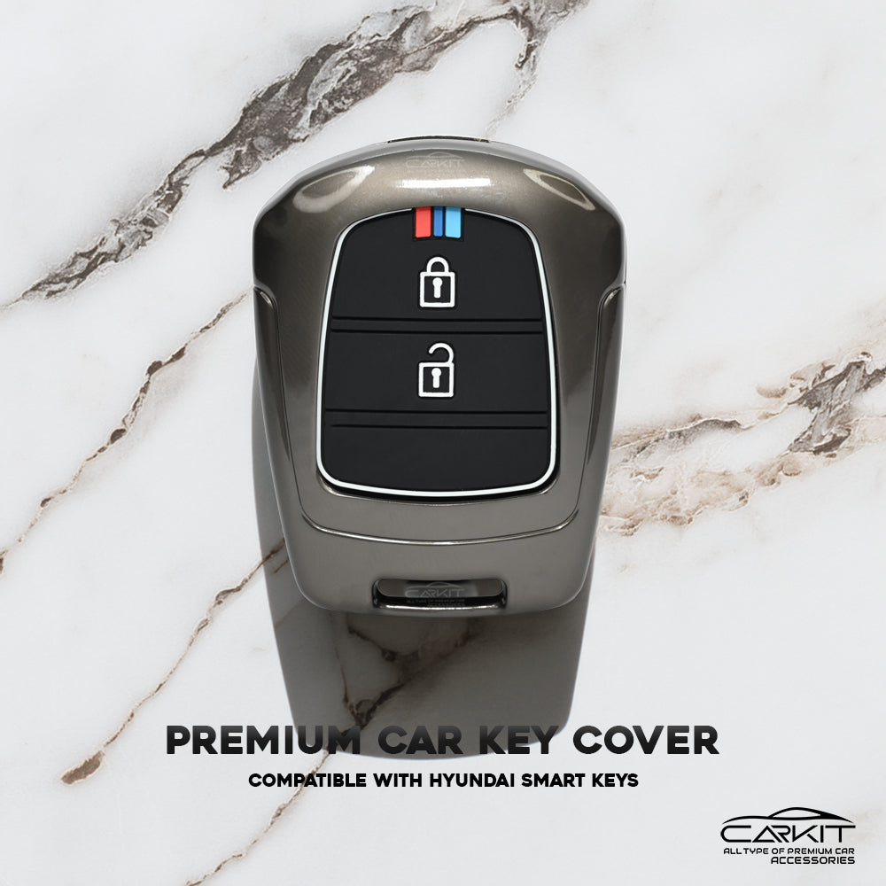 Metal Silicone Car Key Cover Hyundai: Santro, Eon, i10 Grand remote key