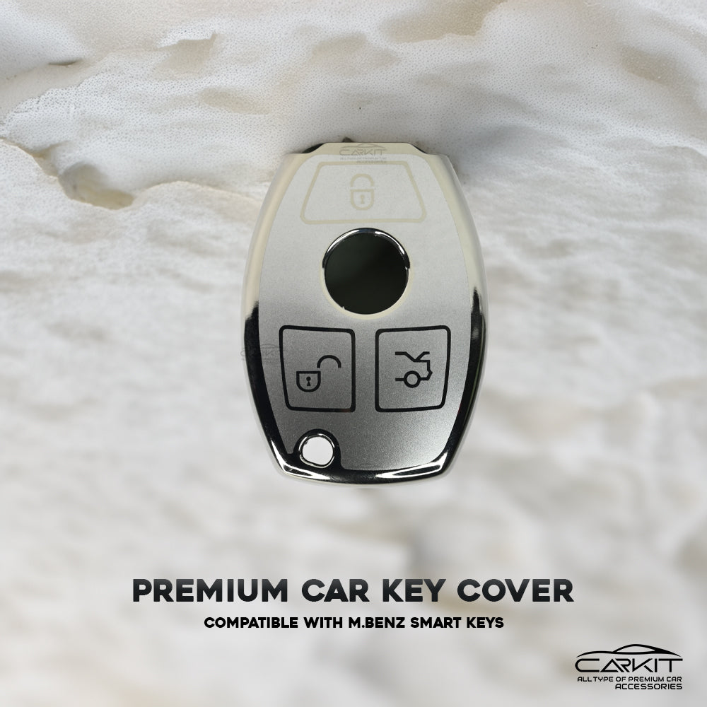 TPU Silver Key Cover for Mercedes-Benz C E M S CLS CLK GLK GLC G Class 3 Button Smart key (Copy)