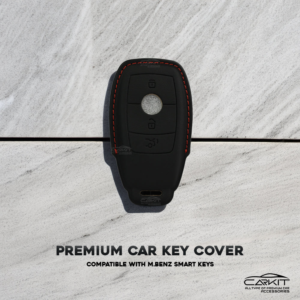 PU 3D Black Leather Car Key Cover For Mercedes-Benz E-Class S-Class A-Class C-Class G-Class 2020 Onwards New Smart Key