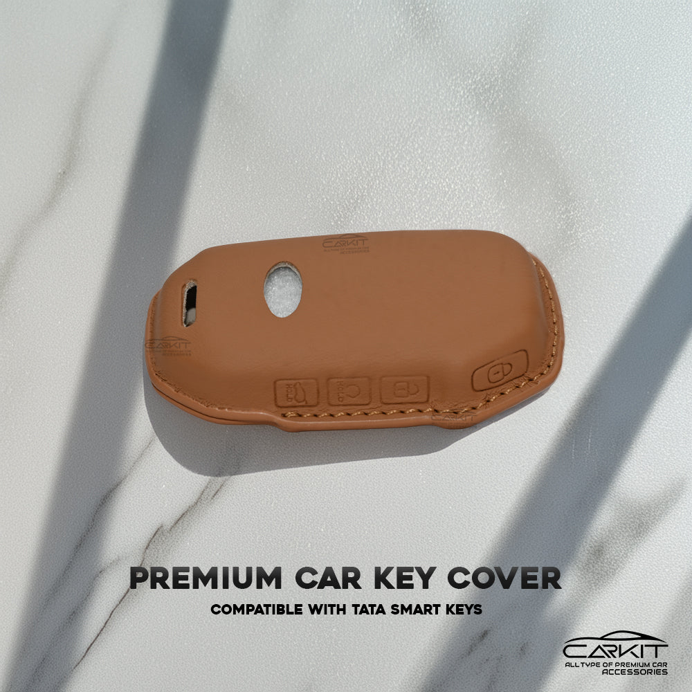 PU 3D Car Key Cover For New Kia Seltos 2023 Facelift | Carens X Line | Sonet Facelift - 4 Button Smart Key