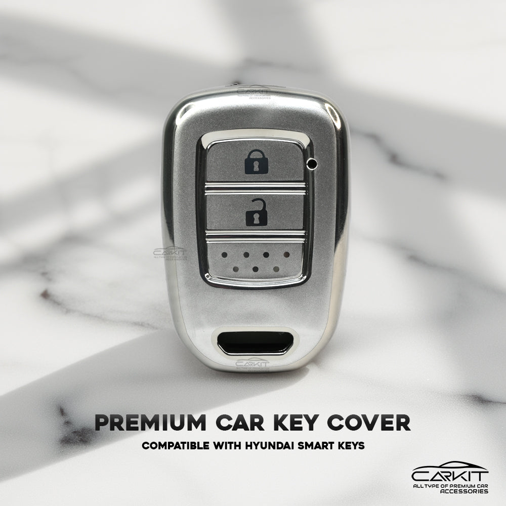 TPU Silver Car Key Cover For Honda: City 2 button flap Key