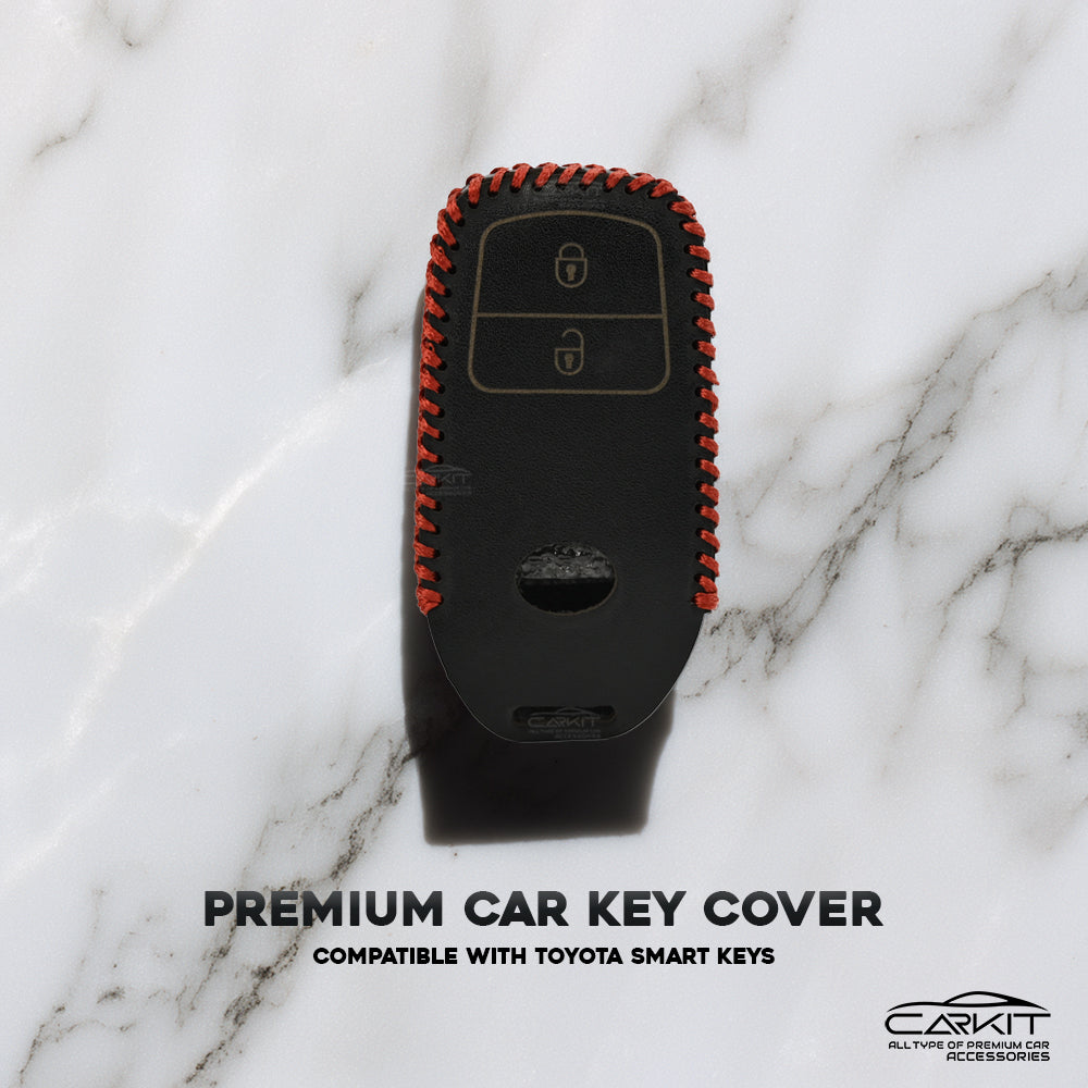 PU 3D Black Leather Car Key Cover for Maruti Suzuki: Baleno, Ciaz, Ignis, S-Cross, Grand Vitara, Brezza 3 Button Smart Key