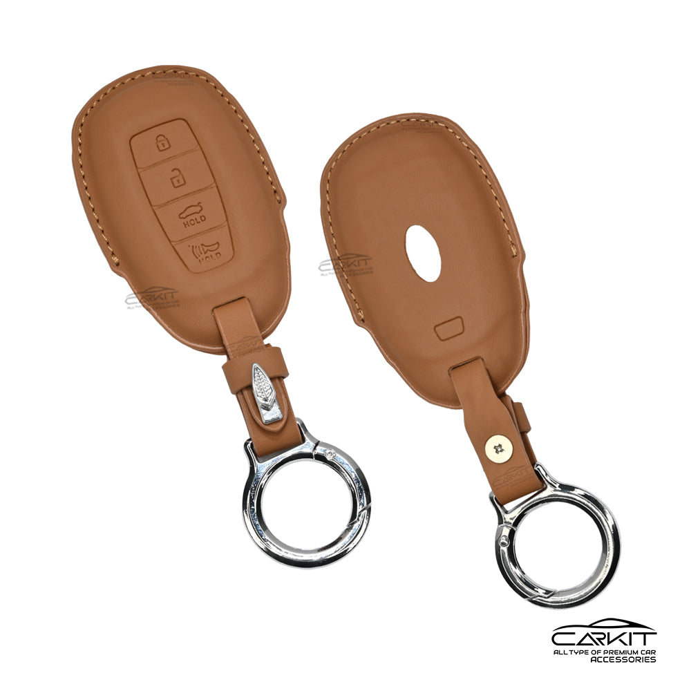 PU 3D Car Key Cover For Hyundai: Verna 2020 4 button smart key