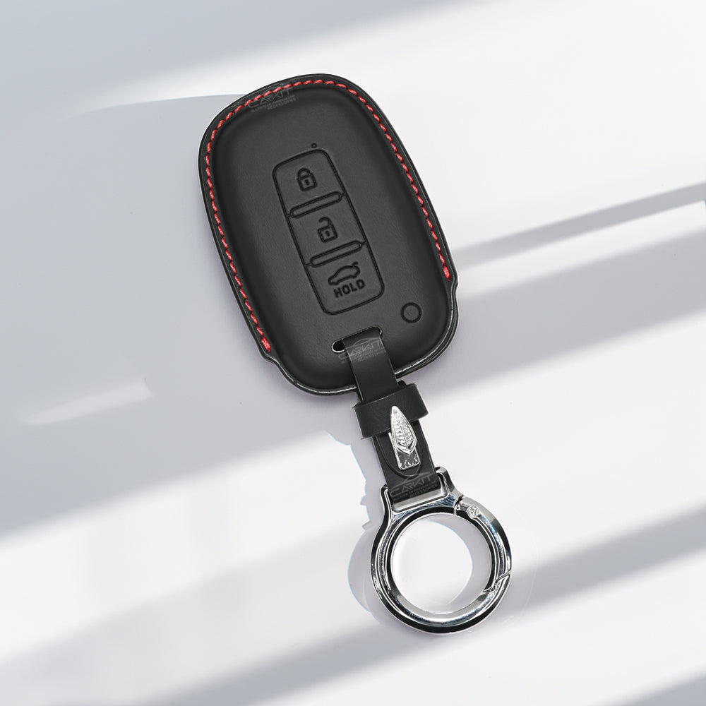 PU 3D Leather Car Key Cover For Hyundai: i20, Verna, Elantra old 3 button smart key