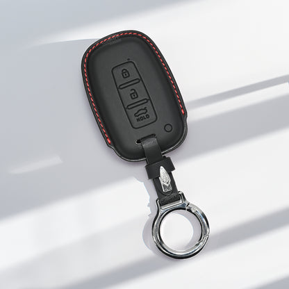 PU 3D Leather Car Key Cover For Hyundai: i20, Verna, Elantra old 3 button smart key