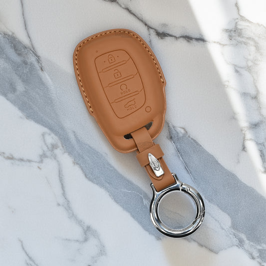 PU 3D Car Key Cover For Hyundai: Alcazar, Creta 2021 onwards 4 button smart key