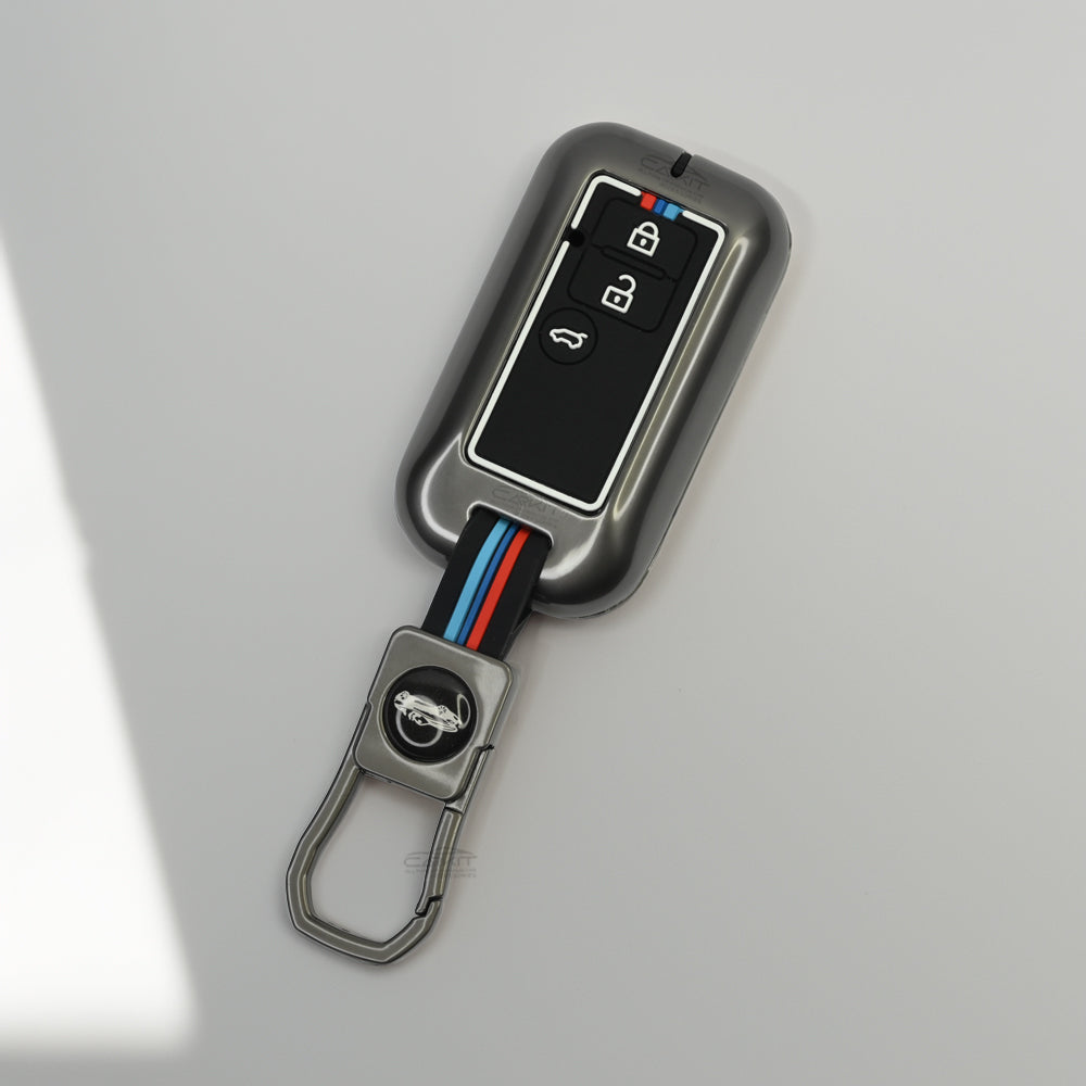 Metal Silicone Key Cover For Suzuki : Swift Dzire, Ertiga 3 button smart key.