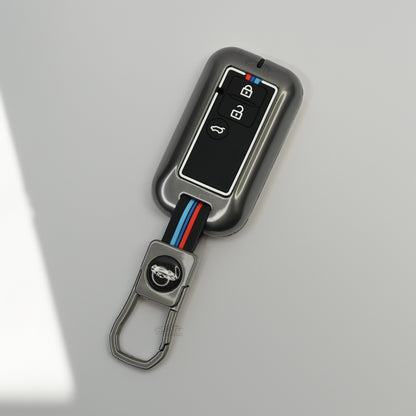 Metal Silicone Key Cover For Suzuki : Swift Dzire, Ertiga 3 button smart key.