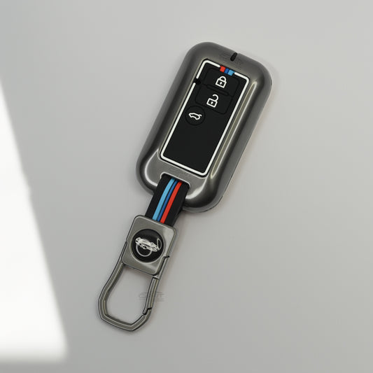 Metal Silicone Key Cover For Suzuki : Swift Dzire, Ertiga 3 button smart key.