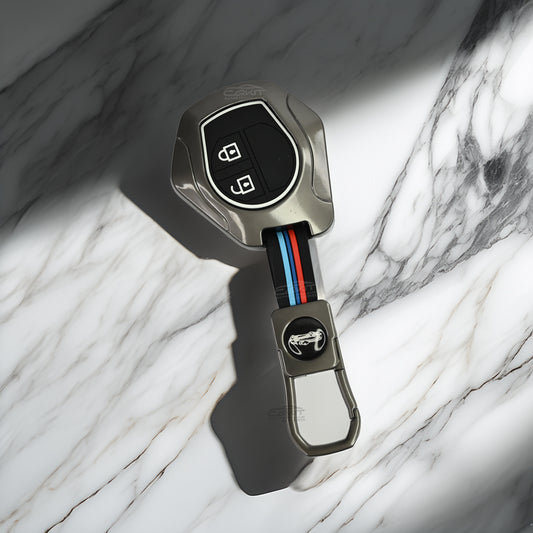 Metal Silicon Car Key Cover For Maruti Suzuki: Swift, Dzire, WagonR, Brezza, Grand Vitara, Fronx, Jimny, XL6, Ignis, Ertiga, Baleno, Vitara Brezza, Celerio, Alto, Ciaz, S-Cross – 2 Button Remote Key