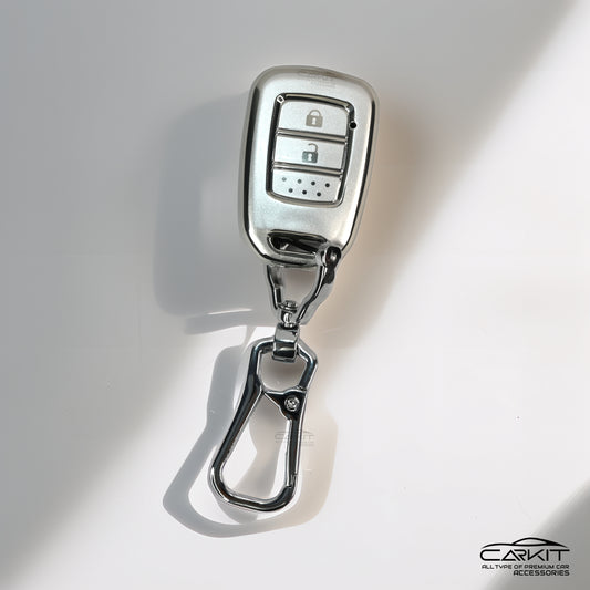 TPU Silver Car Key Cover For Honda: City 2 button flap Key