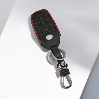 PU 3D Black Leather Car Key Cover For Toyota: Innova, Fortuner, Legender, Land Cruiser, Suzuki Invicto 3 button smart key.
