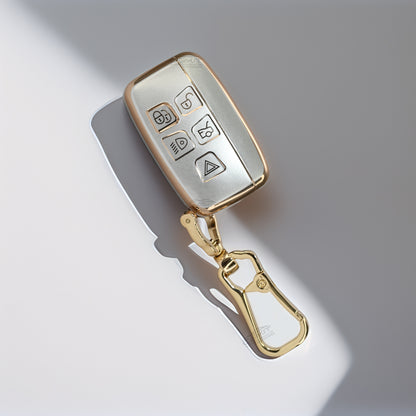 TPU White Gold Car Key Cover for Land Rover | Jaguar | Range Rover Smart Key