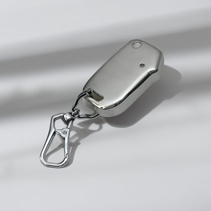 TPU Silver Car Key Cover For Kia: Seltos, Sonet 2023 onwards 3 button flip key