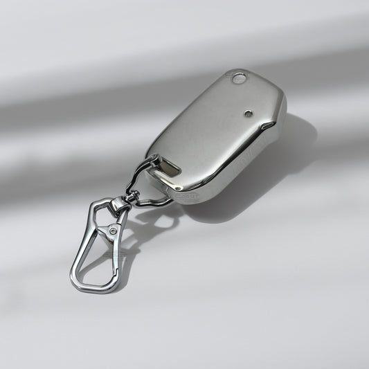 TPU Silver Car Key Cover For Kia: Seltos, Sonet 2023 onwards 3 button flip key