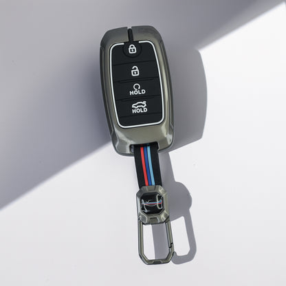 metal Car Key Cover For Kia: Seltos, Sonet, Carens, Seltos X-line 4 button smart key