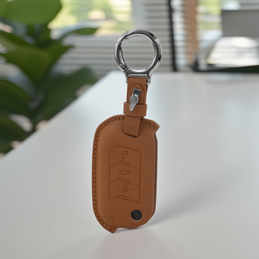 PU-3D Car Key Cover For Mahindra: Thar, Bolero, Scorpio, XUV700, XUV400, XUV3x0, XUV300, TUV300, Marazzo 3 button flip key