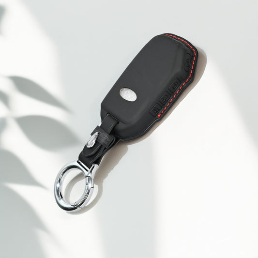 PU 3D Leather Car Key Cover For New Kia Seltos 2023 Facelift | Carens X Line | Sonet Facelift - 4 Button Smart Key