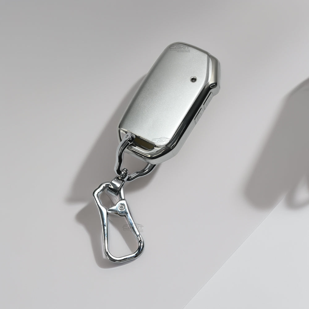 TPU Silver Car Key Cover For Kia Seltos 2023 Facelift | Sonet facelift 3 Button Smart Key