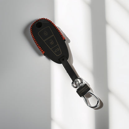 PU 3D Black Leather Car Key Cover For Maruti Suzuki: Baleno, Ciaz, Grand Vitara, Brezza, S Cross, Swift, Ignis, XL6, Fronx, Jimny, Grand Vitara 3 button Smart Key