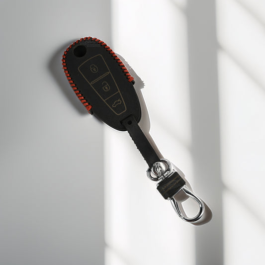 PU 3D Black Leather Car Key Cover For Maruti Suzuki: Baleno, Ciaz, Grand Vitara, Brezza, S Cross, Swift, Ignis, XL6, Fronx, Jimny, Grand Vitara 3 button Smart Key