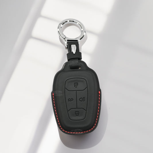 PU 3D Leather Car Key Cover For Tata: Nexon, Harrier, Tigor BS6, Tigor EV, Safari 2021, Altroz, Safari Gold, Gravitas, Punch 4 button smart key
