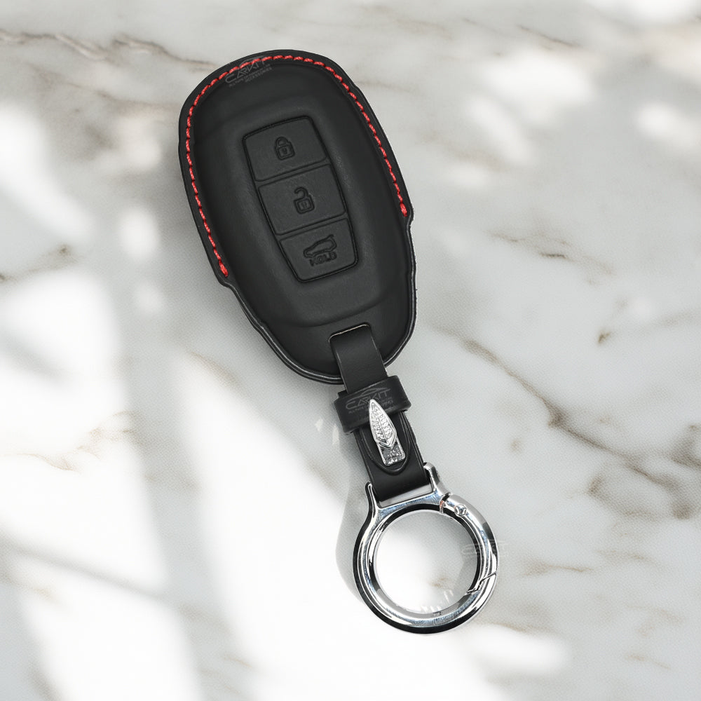 PU 3D Leather Key Cover For Hyundai: i20, Kona, Verna 2018 onwards 3 button smart key