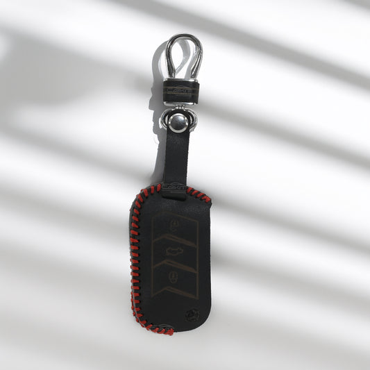 PU-3D Leather Car Key Cover For Mahindra: Thar, Bolero, Scorpio, XUV700, XUV400, XUV3x0, XUV300, TUV300, Marazzo 3 button flip key