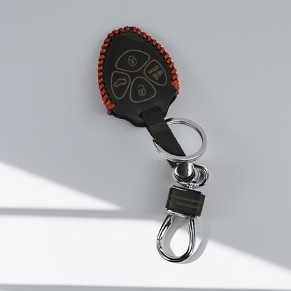 PU 3D Black Leather Car Key Cover For Toyota : Innova, Fortuner 2 button remote key