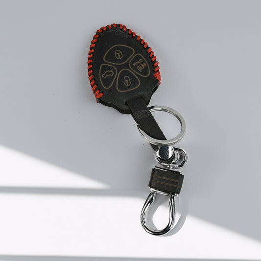 PU 3D Black Leather Car Key Cover For Toyota : Innova, Fortuner 2 button remote key