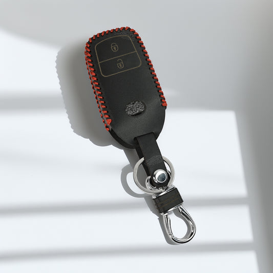 PU 3D Black Leather Car Key Cover for Maruti Suzuki: Baleno, Ciaz, Ignis, S-Cross, Grand Vitara, Brezza 3 Button Smart Key