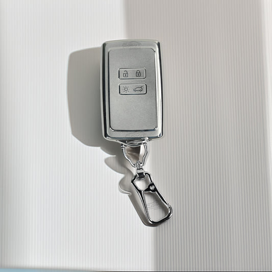 TPU Silver Car key Cover For Renault Triber | Kiger | New Kwid Smart Key