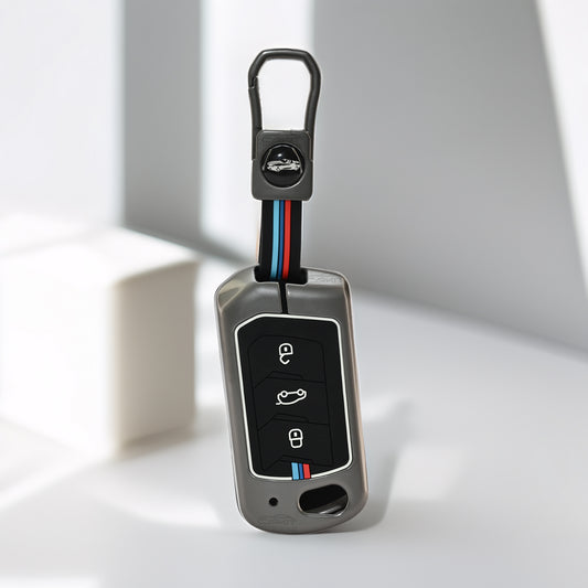 metal Car Key Cover For Mahindra: Thar, Bolero, Scorpio, XUV700, XUV400, XUV3x0, XUV300, TUV300, Marazzo 3 button flip key