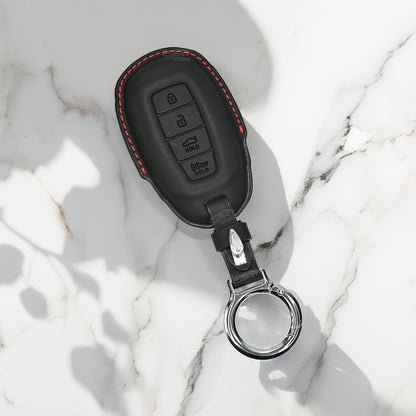 PU 3D Leather Car Key Cover For Hyundai: Verna 2020 4 button smart key