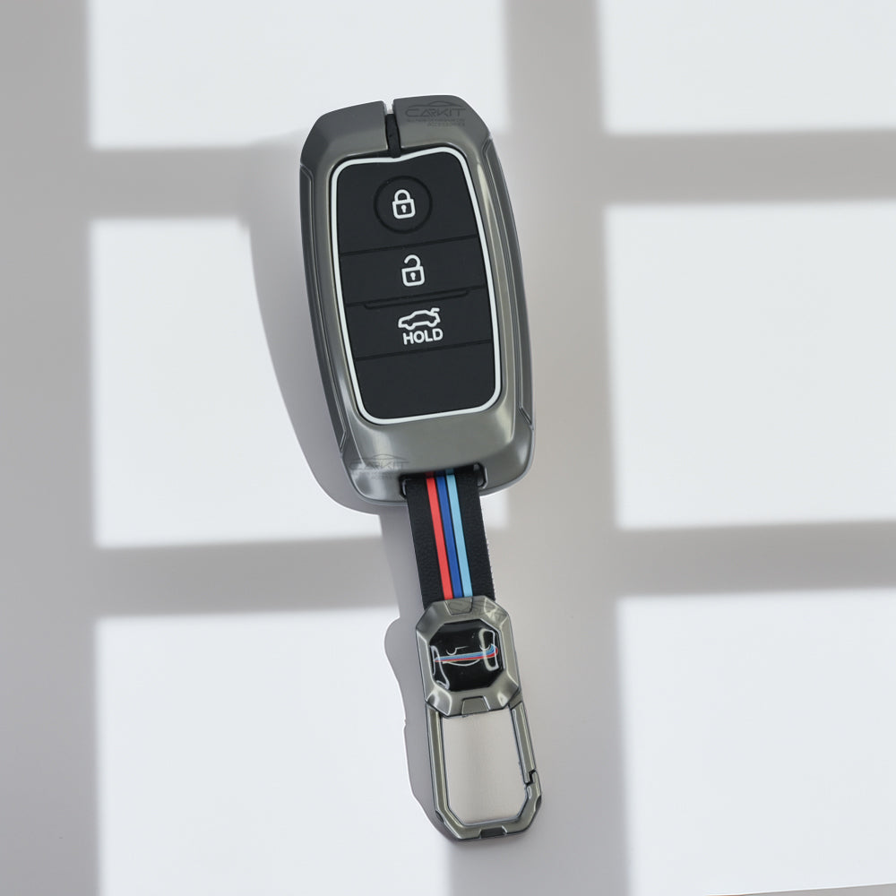 metal Car Key Cover For Kia: Seltos, Sonet, Carens, Carnival Smart Key