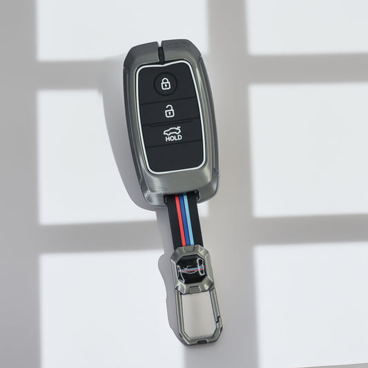 metal Car Key Cover For Kia: Seltos, Sonet, Carens, Carnival Smart Key