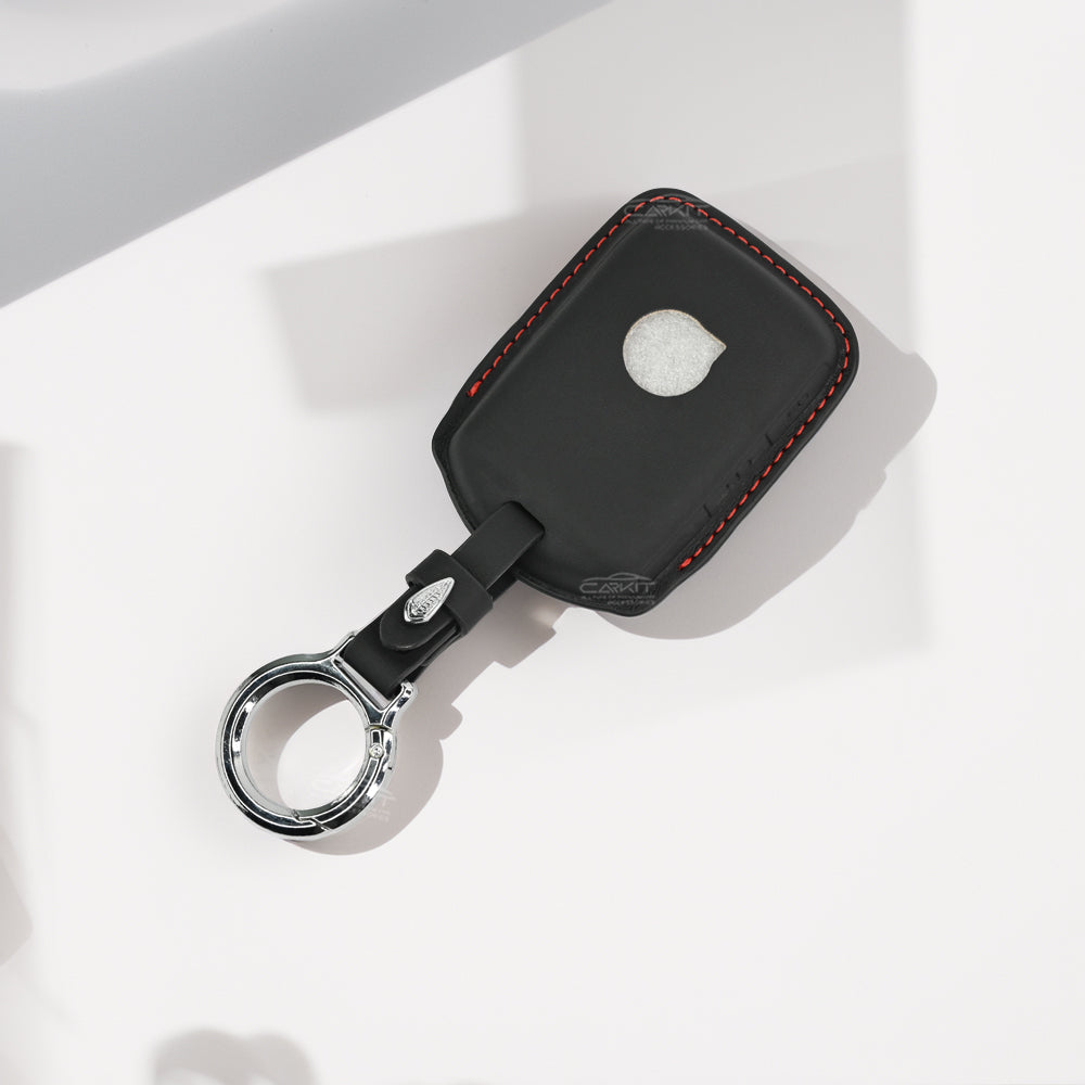 PU 3D Black Leather Car Key Cover For Volvo Smart Key