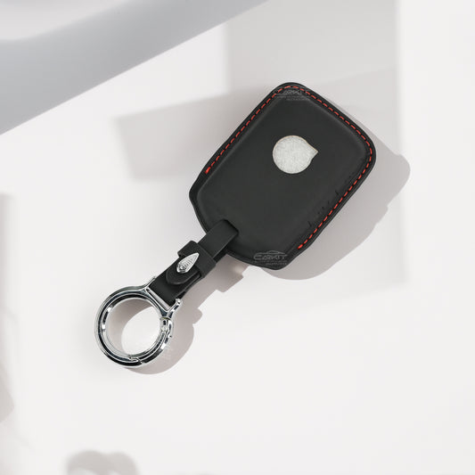 PU 3D Black Leather Car Key Cover For Volvo Smart Key