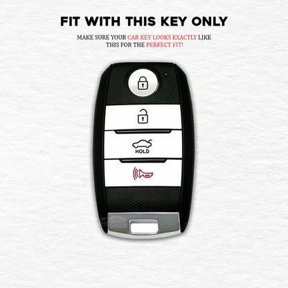 metal Car Key Cover For Kia: Seltos, Sonet, Carens, Carnival 4 Button Smart Key