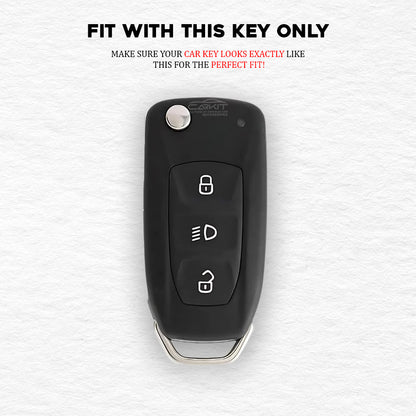 Metal Car Key Cover For Tata: Nexon, Harrier, Safari, Altroz, Punch, Tiago, Tigor, Zest, Bolt, Hexa 3 button Flip Key