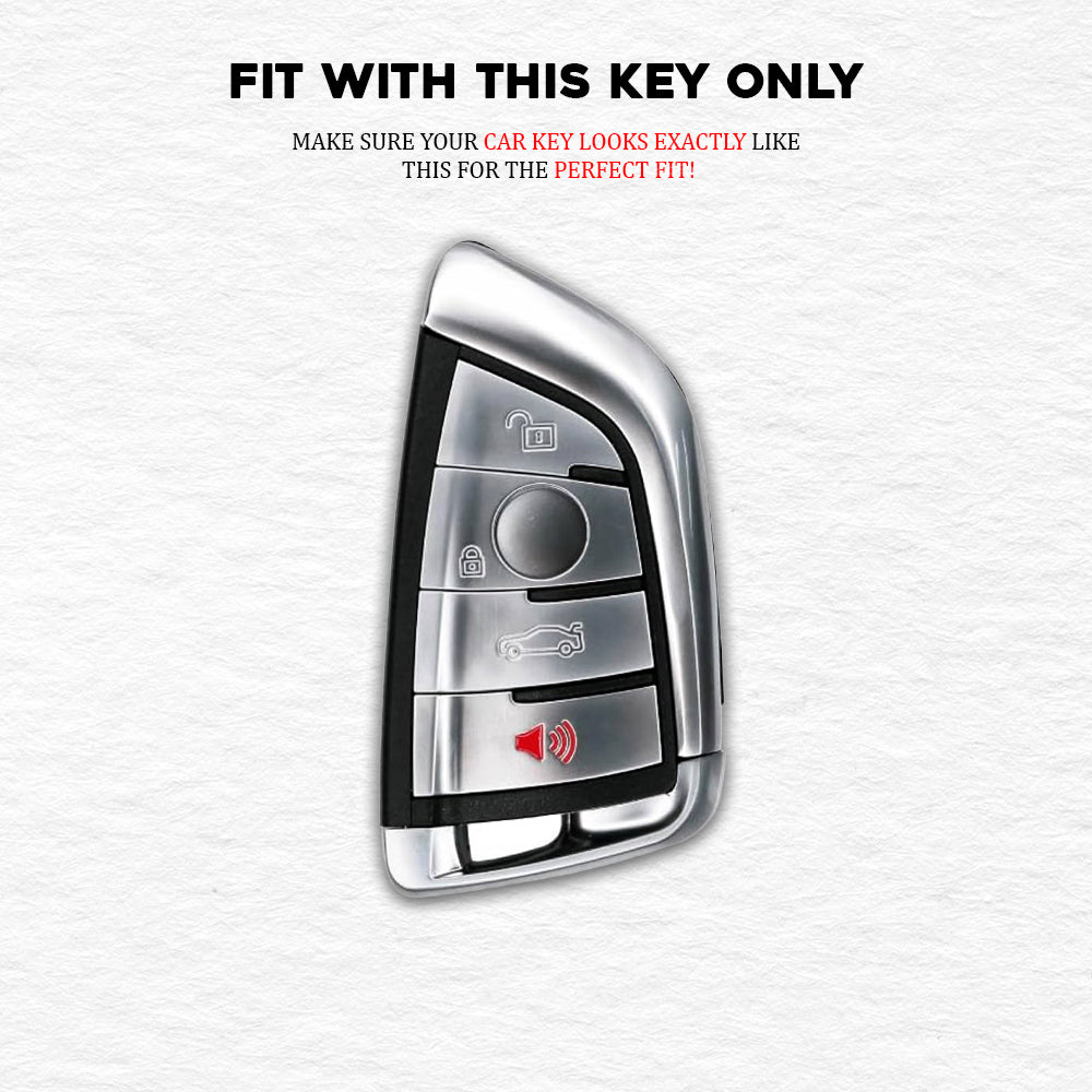 TPU White Gold Car Key Cover For BMW X1, X3, X6, X5, 5 Series, 6 Series, 7 Series 4 Button Smart key