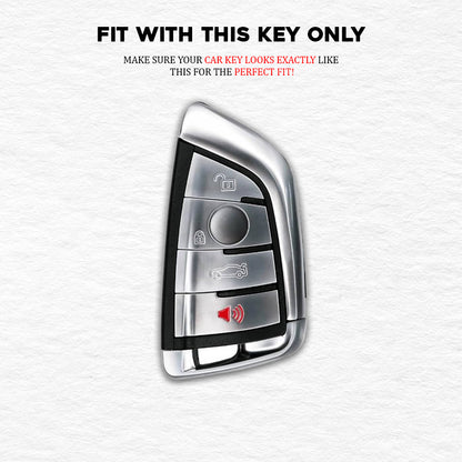 TPU White Gold Car Key Cover For BMW X1, X3, X6, X5, 5 Series, 6 Series, 7 Series 4 Button Smart key