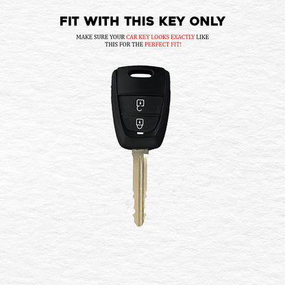 Metal Silicone Car Key Cover Hyundai: Santro, Eon, i10 Grand remote key