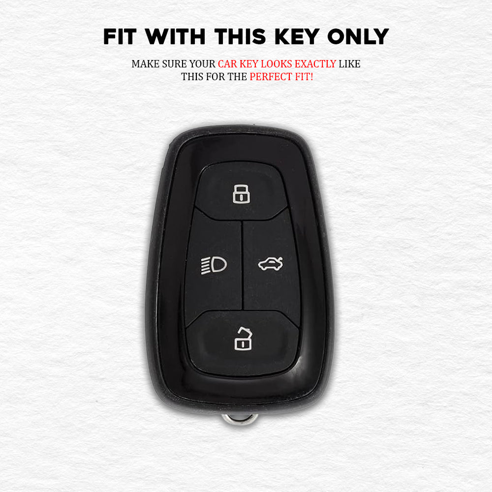 Metal Silicon Car Key Cover For Tata: Nexon, Harrier, Tigor BS6, Tigor EV, Safari 2021, Altroz, Safari Gold, Gravitas, Punch 4 button smart key