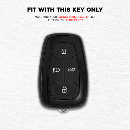 Metal Silicon Car Key Cover For Tata: Nexon, Harrier, Tigor BS6, Tigor EV, Safari 2021, Altroz, Safari Gold, Gravitas, Punch 4 button smart key