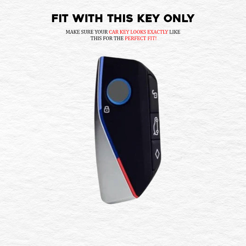 PU 3D Black Leather Car Key Cover For BMW 7 Series 740i 760i X1 X7 XM IX I7 X3 IX1 X5 Smart Key 4 Button