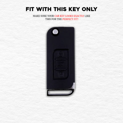 PU 3D Black Leather Car Key Cover For Mahindra: XUV500 Flip Key